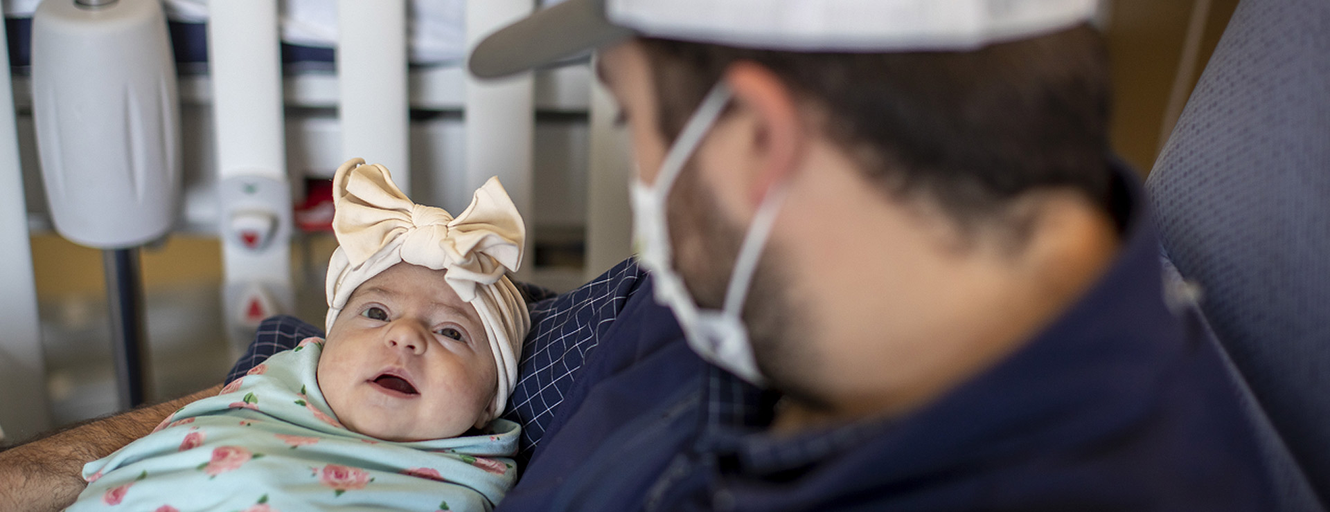 Birdie with her dad Robert at Johns Hopkins All Children's.