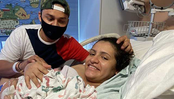 Elsa and Victor, proud new parents of Sofia