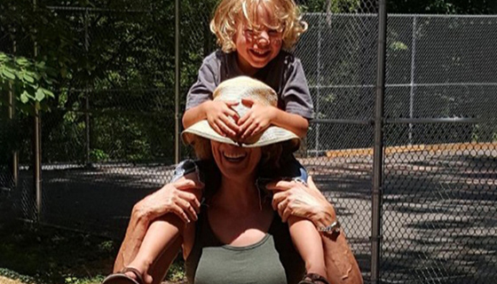 Kundry holding her grandson
