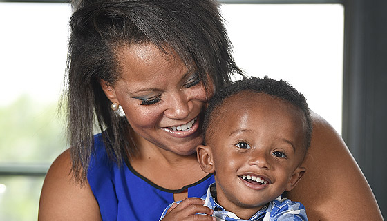 Legend, Jr., with his mom LaToya
