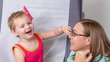 Willow with Leah Maloney, Child Life specialist at Johns Hopkins all Children's Hospital in St. Petersburg, Florida. 
