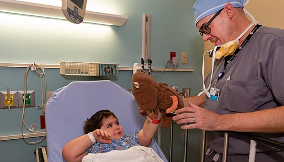 Michael with Jason Smithers, M.D., at Johns Hopkins All Children's in January 2020