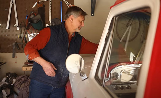 Dan cleaning his truck