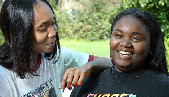Tyona, at right, with her mom, Kristia Reynolds