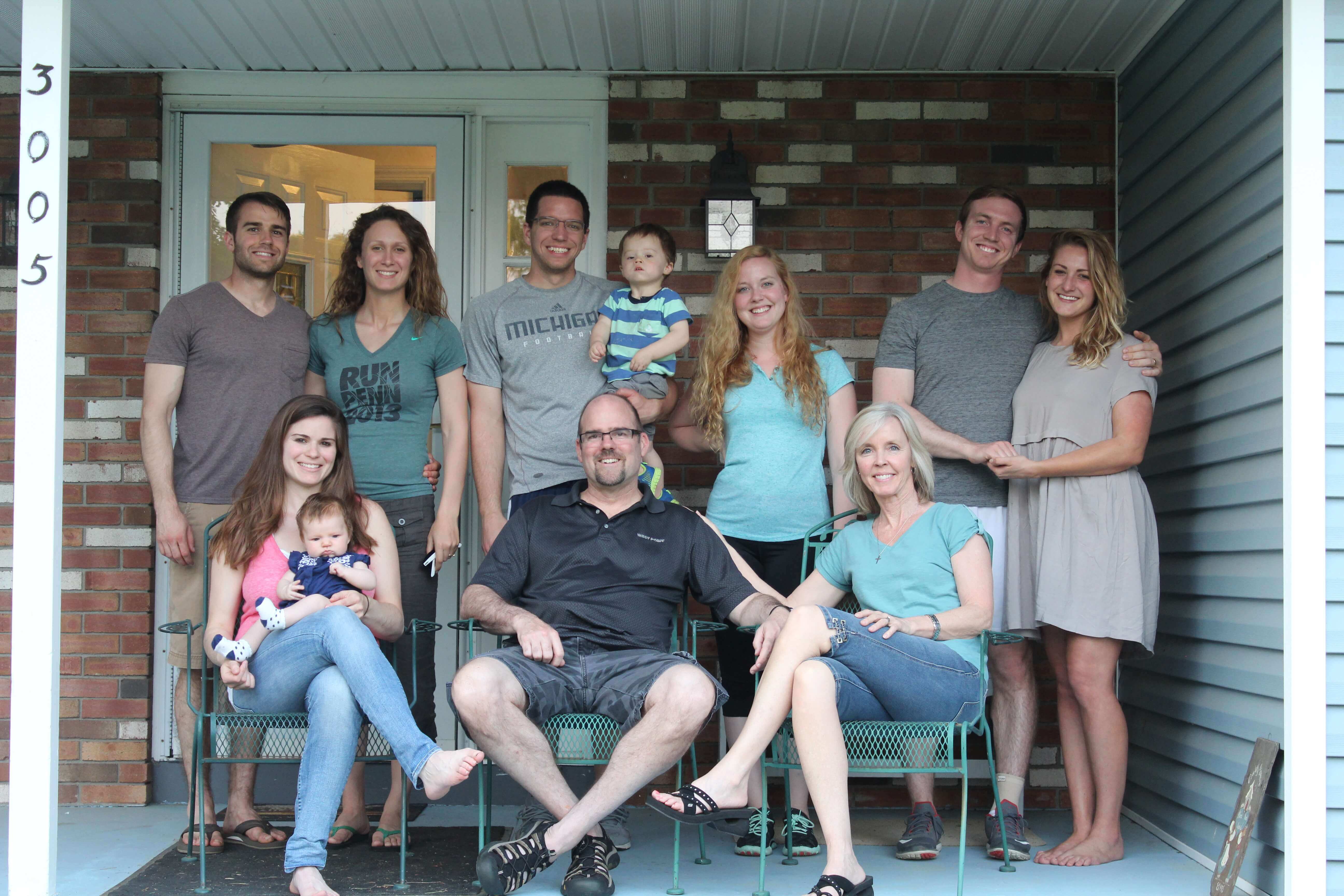 Terry with family on porch