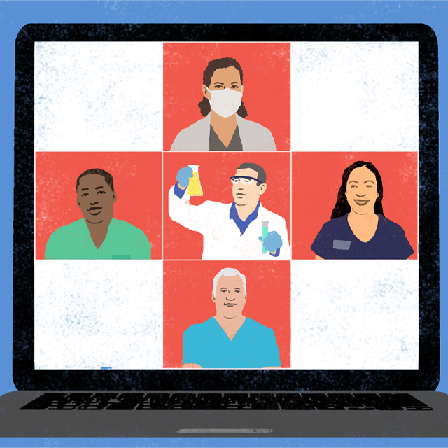 A photo shows medical students.
