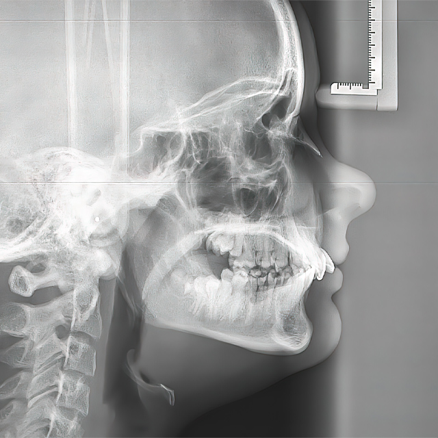 An x-ray of a skull.