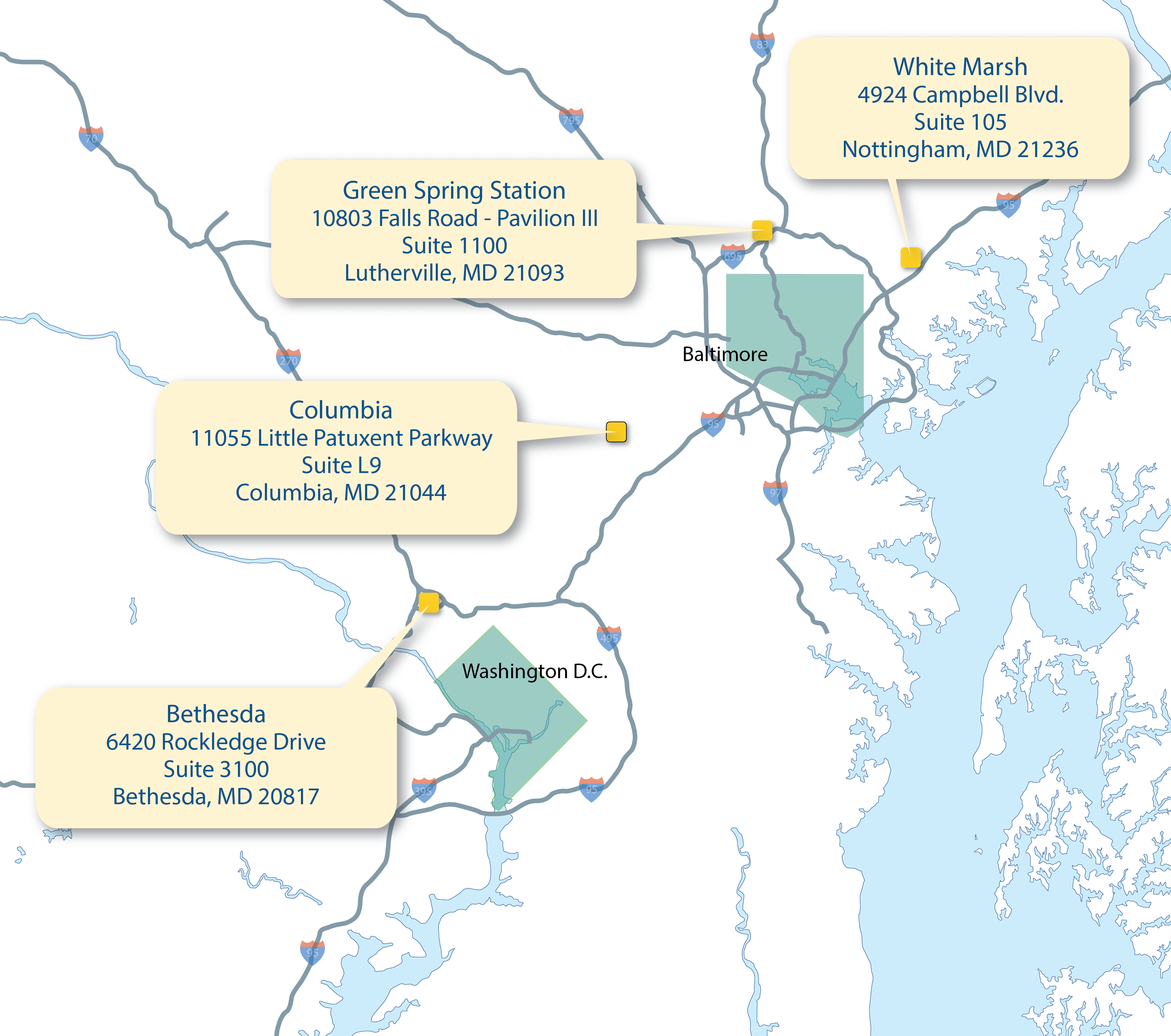map of johns hopkins medical imaging locations