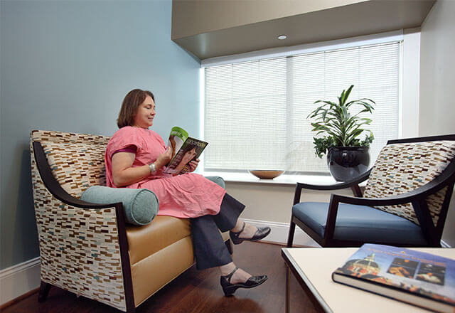 woman in waiting room