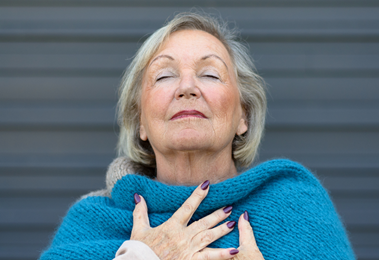 woman breathing