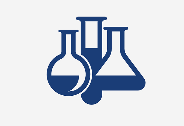 blue test tubes icon