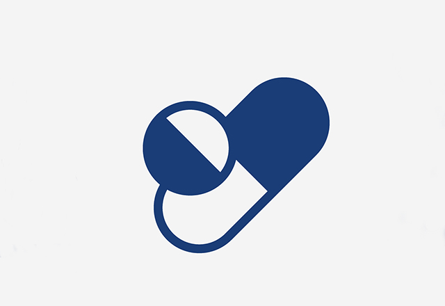 Blue icon of pills
