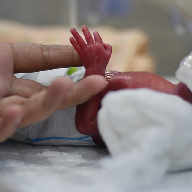 a baby's hand in the nicu