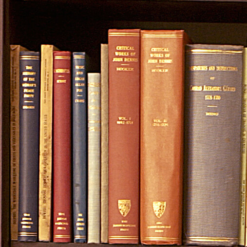 book spines on a shelf