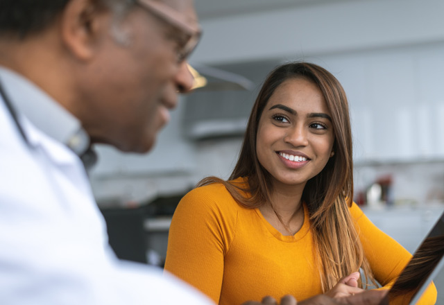 Woman meeting with doctor