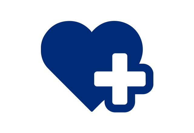 blue heart icon with plus