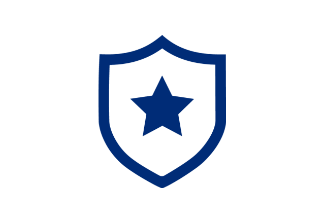 blue star inside of a shield 