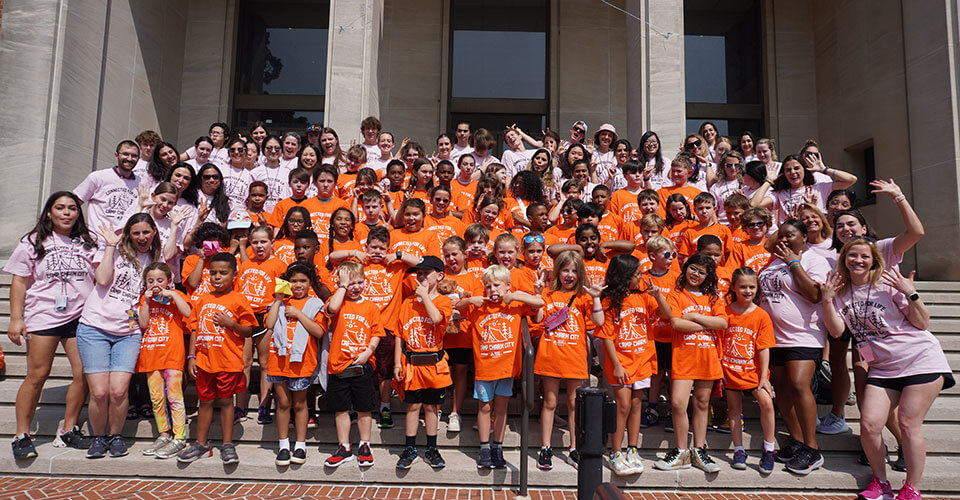 campers and councilors at camp charm city