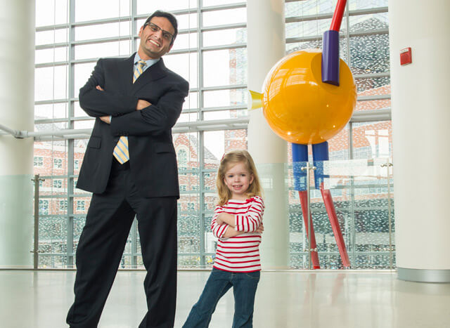 Chief of pediatric surgery, Dr. Hackam with our CMNH champion Lucy