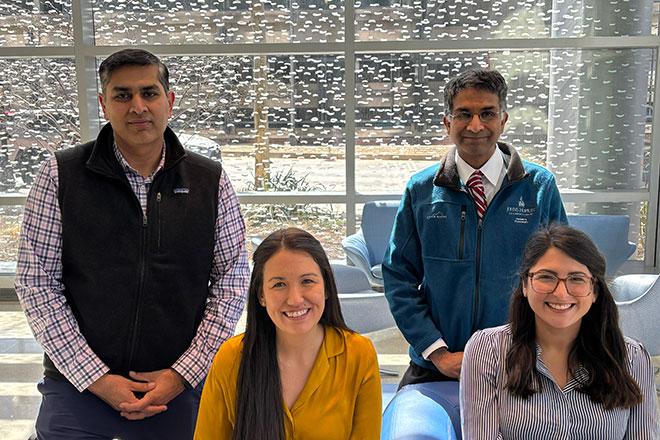 Johns Hopkins BPD Team members Kartikeya Makker, Brianna Aoyama, J. Michael Collaco and Samar Atteih