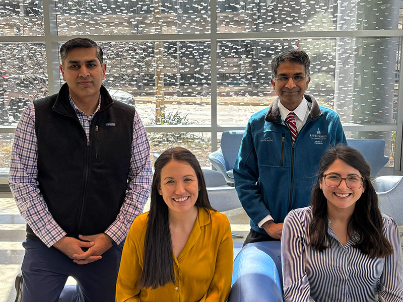 Johns Hopkins BPD Team members Kartikeya Makker, Brianna Aoyama, J. Michael Collaco and Samar Atteih