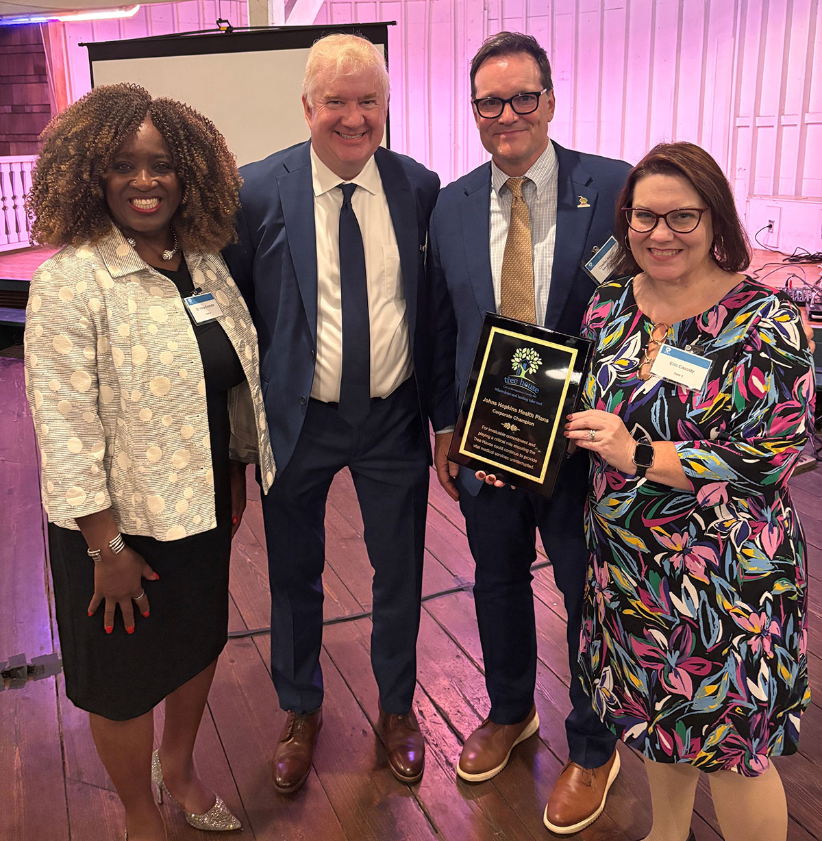 JHHP employees receiving an award