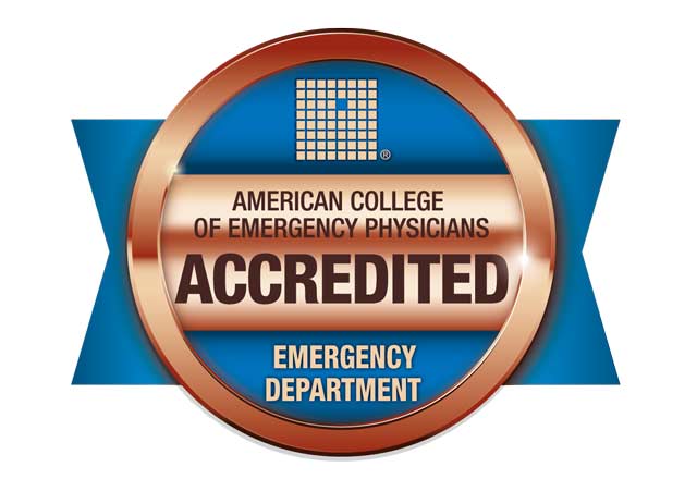 American College of Emergency Physicians Accredited Emergency Department seal