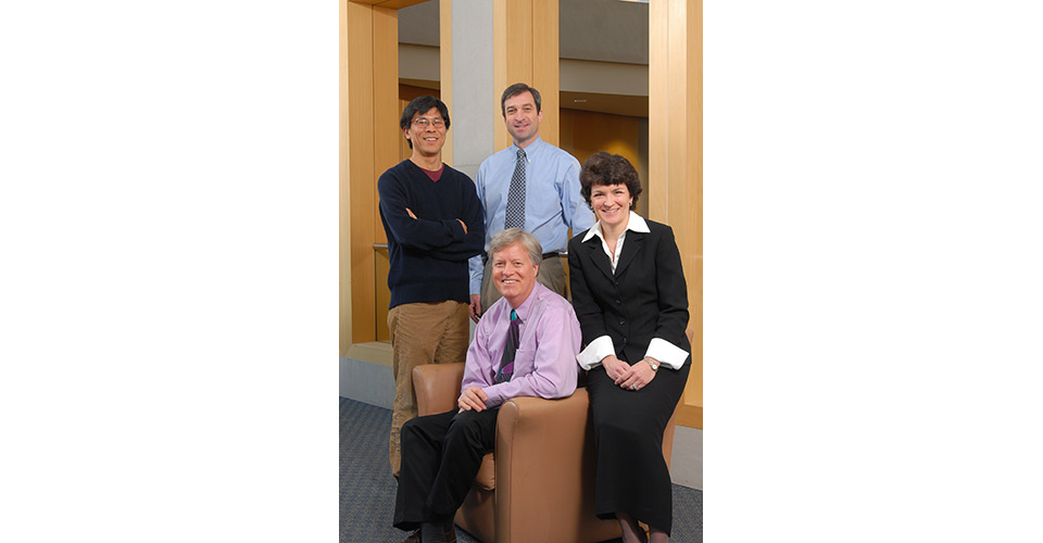 From left Drs. Bill Matsui, Doug Smith, Carol Ann Huff, and seated, Dr. Richard Jones