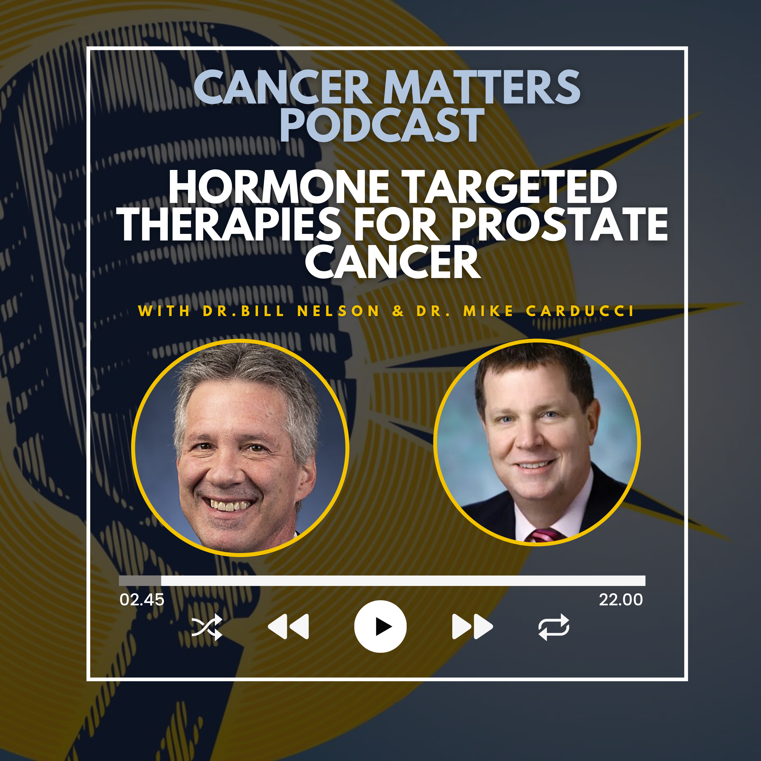 Dr Bill Nelson and Dr Mike Carducci examine the latest hormone target therapies for prostate cancer, their side effect profiles and the evolution of individualized treatments.