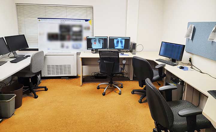 room with four computer stations