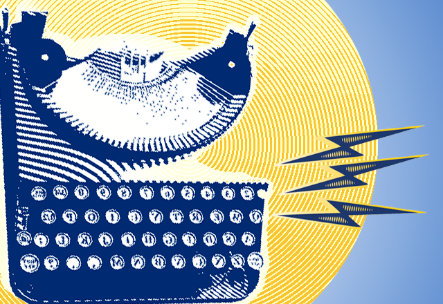Illustration of a vintage typewriter