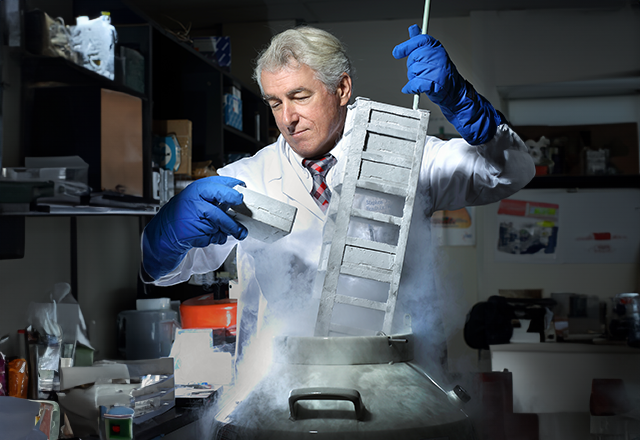 Dr. Stephen Meltzer working in lab