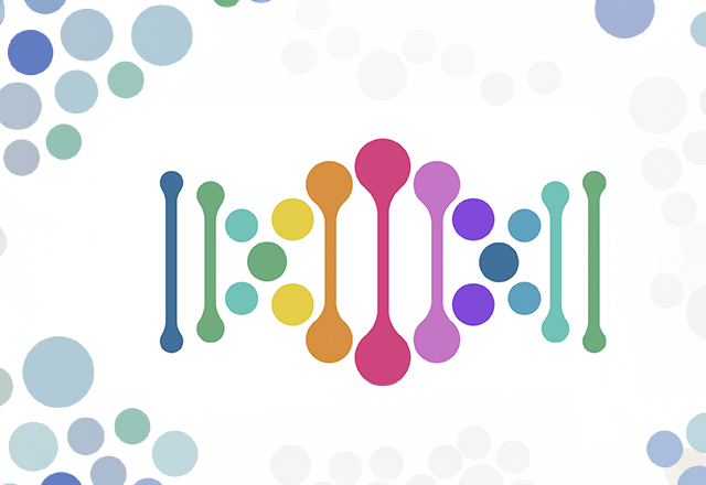 dna illustration made out of dots.