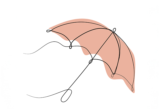 umbrella line illustration