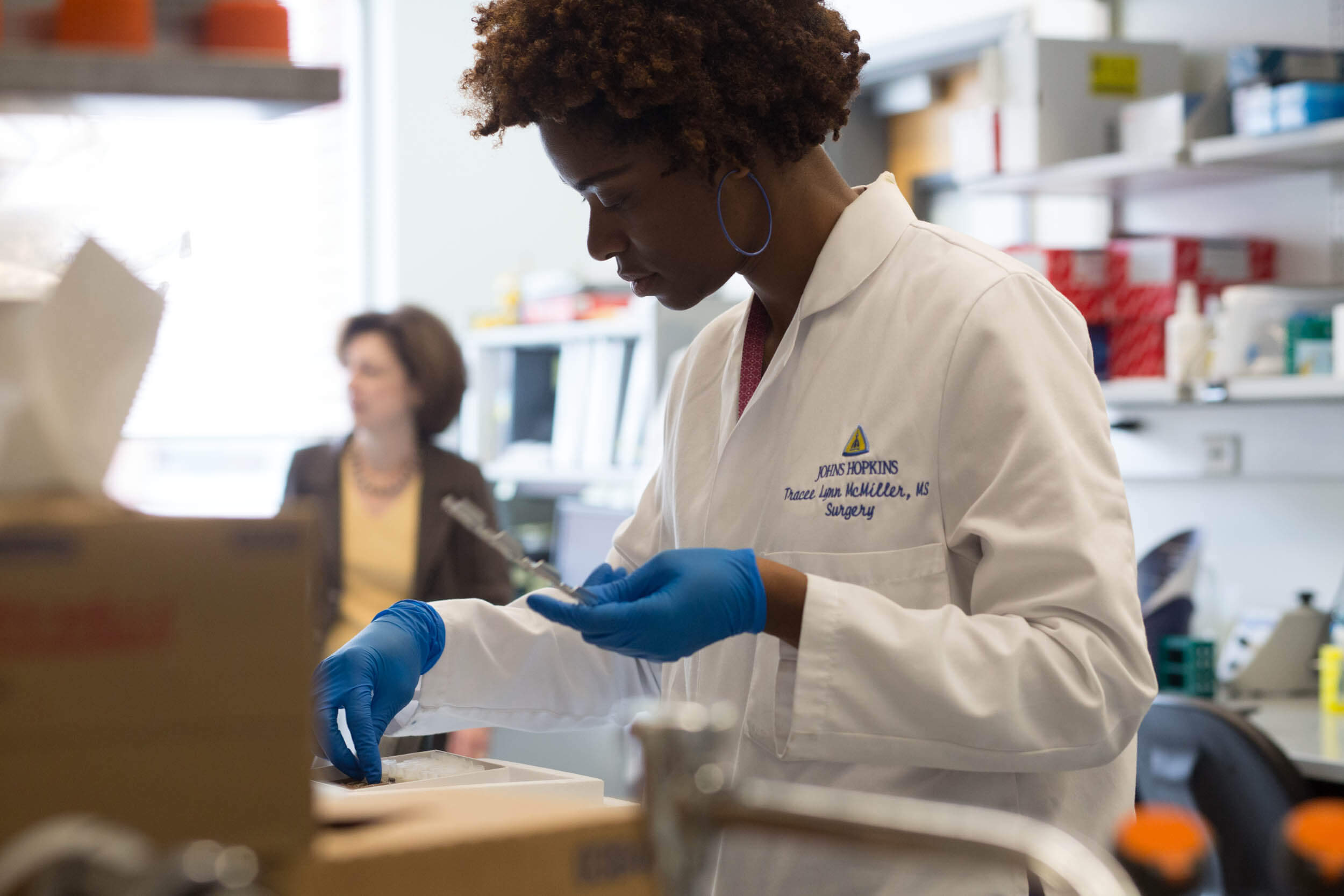 A researcher in the lab