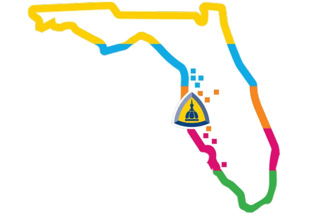 A map of the state of Florida showing Johns Hopkins All Children's Hospital locations