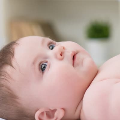 A photo of an alert baby