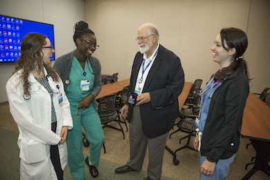 George Dover, M.D., with members of the care team at Johns Hopkins All Children's Hospital