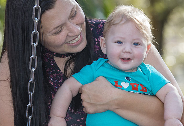 Kerri with her 6-month-old, Elijah James