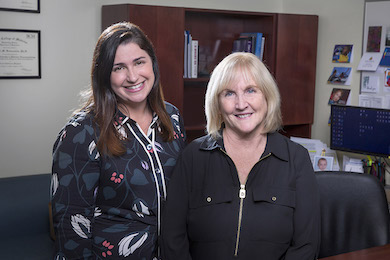 Kimberly Swan, MS.Ed., right, with Jennifer Katzenstein, PhD, ABPP-CN., at Johns Hopkins All Children's