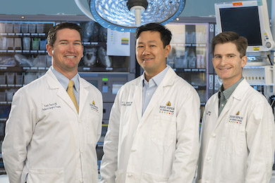 Johns Hopkins All Children’s pediatric general surgeons Dr. Keith Thatch, Dr. Henry Chang, and Dr. Drew Rideout