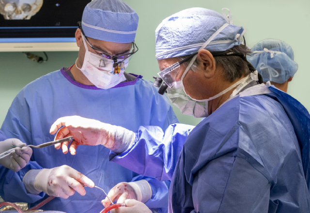 Craniofacial surgery, as shown in this photo from 2018, is performed to correct congenital and acquired abnormalities of the head and neck. It is one example of an area of focus of a recent project that looked at the potential to identify previously unknown factors that could help physicians as they make decisions guiding blood conservation or transfusion during surgery.