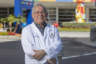 Roberto Sosa, M.D., outside Johns Hopkins All Children's Hospital