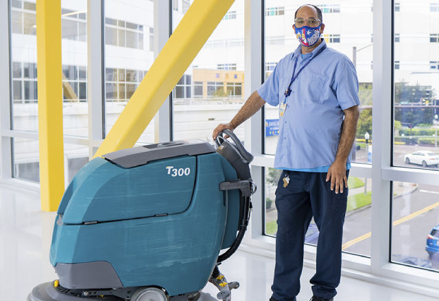 Dominick Rosado, Environmental Services technician at Johns Hopkins All Children's Hospital