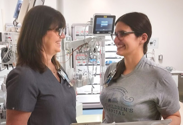 Mother and daughter Jennifer Stritar, R.N., and Caitlin Harris, R.N., at John Hopkins All Children's