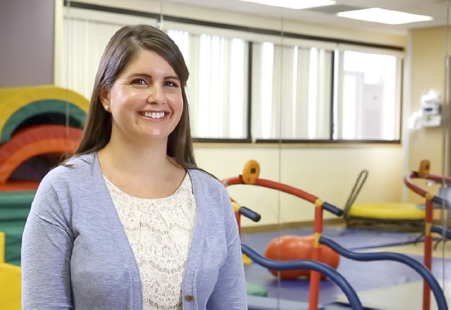 Laura Bess, P.T., D.P.T., P.C.S., a physical therapist at Johns Hopkins All Children's Hospital.