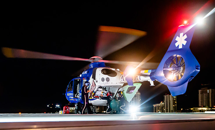 The hospital's helicopter