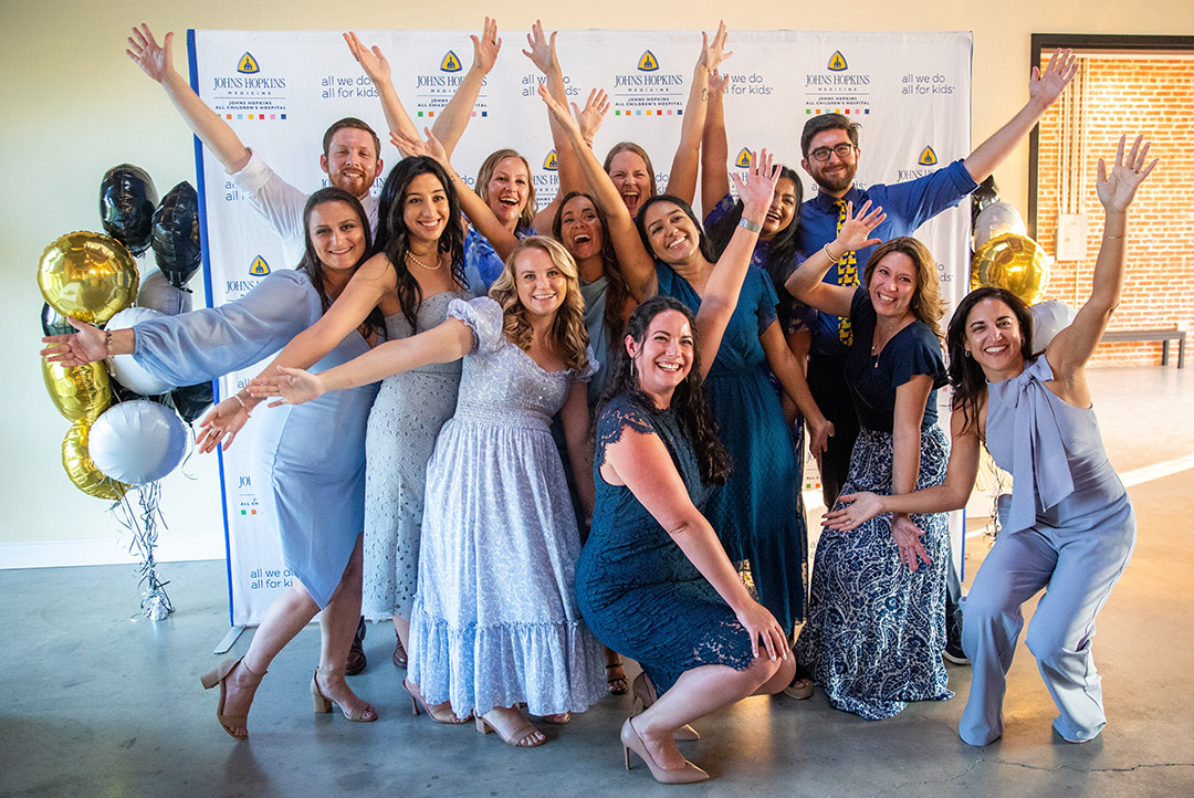 The Johns Hopkins All Children's resident class of 2023 celebrating graduation