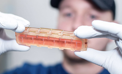 A photo of the heart tissue samples that were sent to space for research purposes