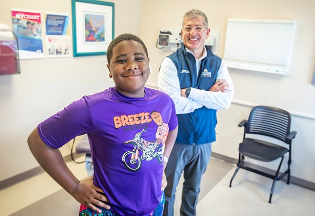 Patient Aaron with Dr. George Jallo